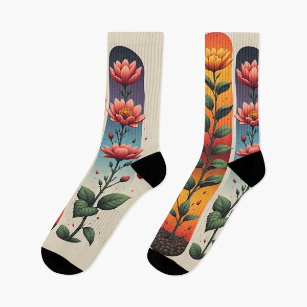 Item preview, Flowering plants grow in vertical, colorful stripes. designed and sold by Mianku | Für das Leben.