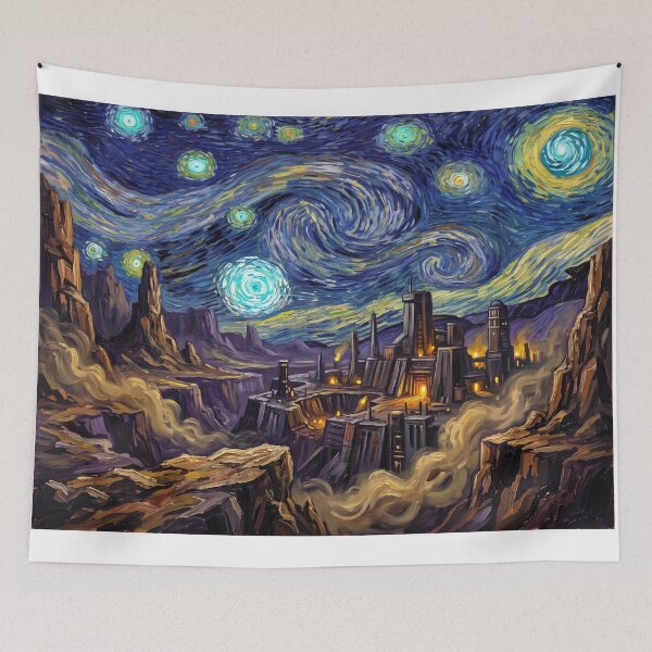 Item preview, Kessel Starry Night Sci-Fi Landscape designed and sold by Bad-Decisions-Designs.
