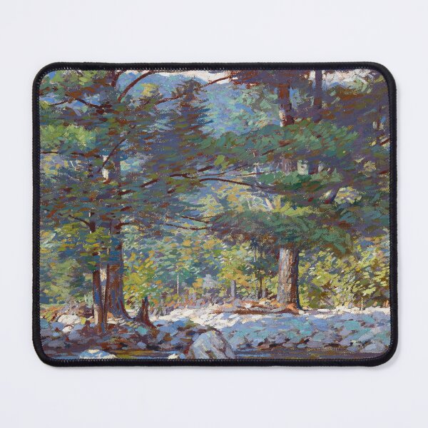 Item preview, In the Catskills Hemlocks and Pines pine forest nature landscape painting print by Clifton A. Wheeler designed and sold by Jéanpaul Ferro.