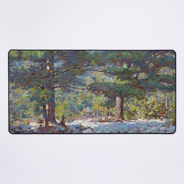 Item preview, In the Catskills Hemlocks and Pines pine forest nature landscape painting print by Clifton A. Wheeler designed and sold by Jéanpaul Ferro.