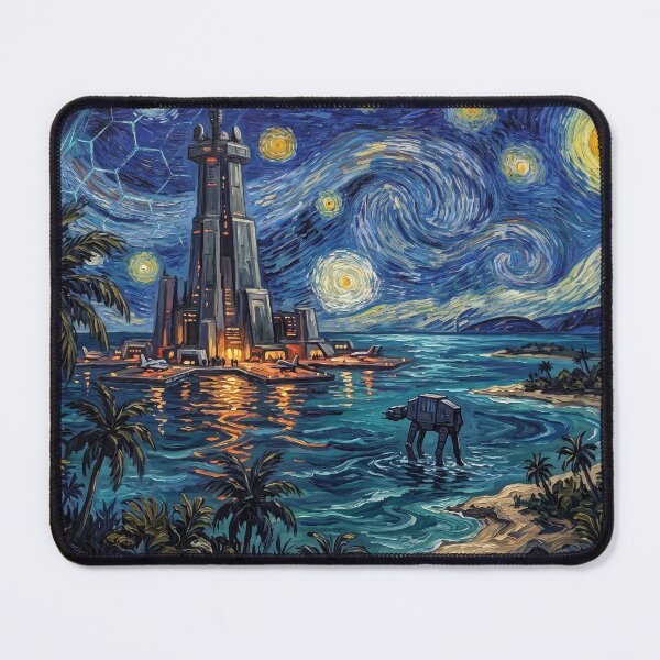 Item preview, Scarif Starry Night Sci-Fi Landscape designed and sold by Bad-Decisions-Designs.