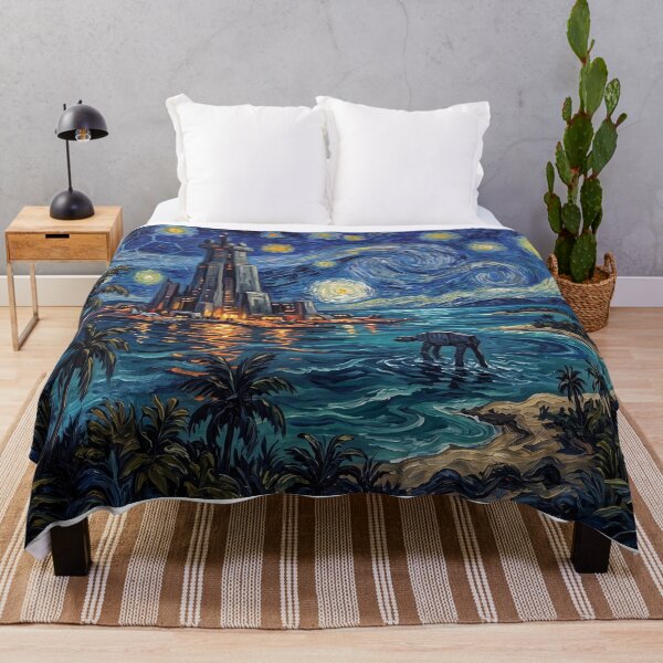 Item preview, Scarif Starry Night Sci-Fi Landscape designed and sold by Bad-Decisions-Designs.