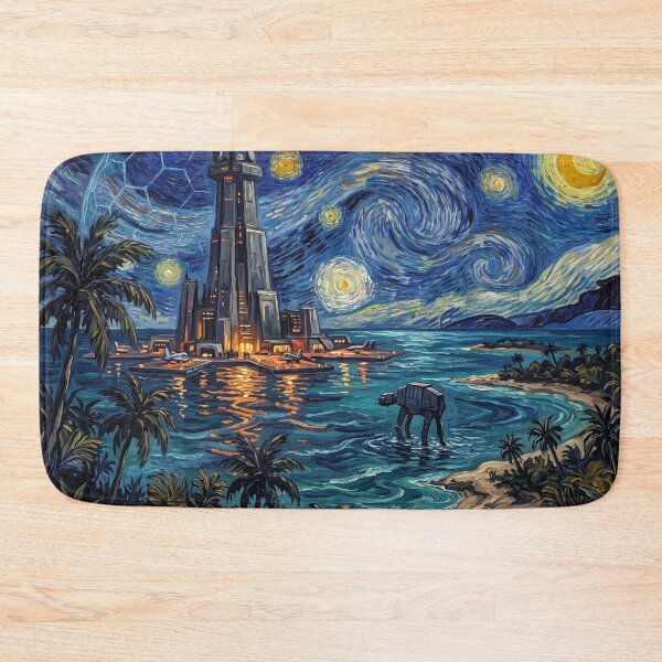 Item preview, Scarif Starry Night Sci-Fi Landscape designed and sold by Bad-Decisions-Designs.