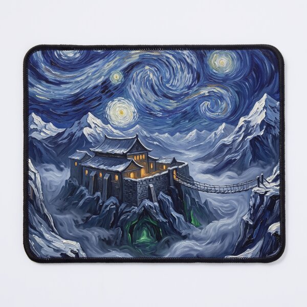 Item preview, Nanda Parbat Starry Night Comic Book Landscape designed and sold by Bad-Decisions-Designs.