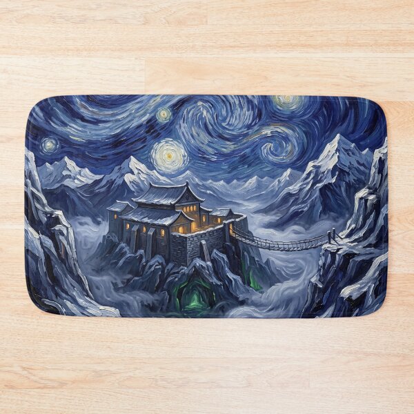 Item preview, Nanda Parbat Starry Night Comic Book Landscape designed and sold by Bad-Decisions-Designs.