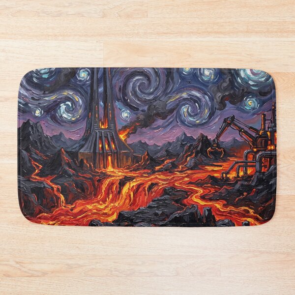 Item preview, Mustafar Starry Night Sci-Fi Landscape designed and sold by Bad-Decisions-Designs.