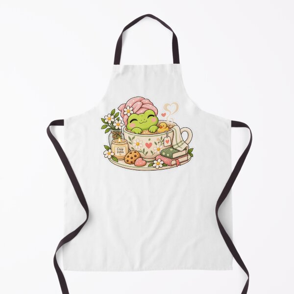 Item preview, Cute green frog enjoying a cozy warm bath with books and flowers designed and sold by CHERRY--SHOP.