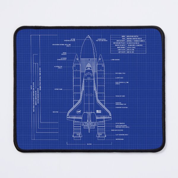 Item preview, NASA Space Shuttle Front Elevation (Vertical Blueprint) designed and sold by BGALAXY.