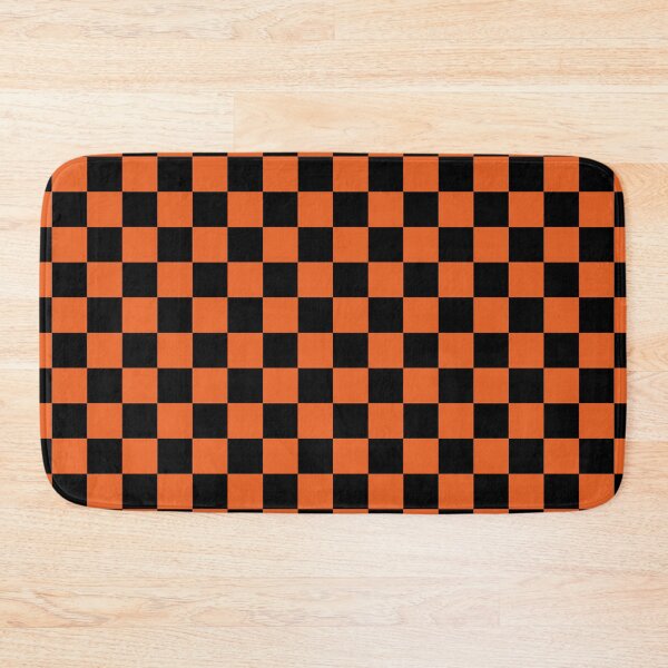 Item preview, Checkered squares black and orange cool geometric retro pattern designed and sold by PLdesign.