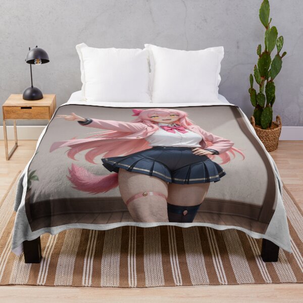 Item preview, Pink Fox Girl Peace Sign Cute Kawaii Anime Schoolgirl designed and sold by Killington.