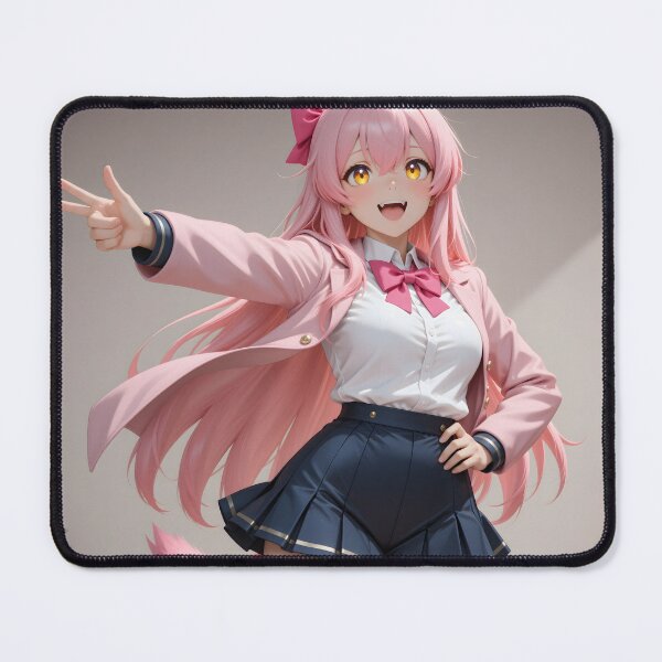 Item preview, Pink Fox Girl Peace Sign Cute Kawaii Anime Schoolgirl designed and sold by Killington.
