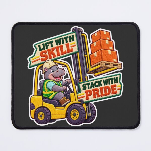 Item preview, Lift With Skill Stack With Pride Hippo Forklift Operator – Labor Day Chenille Patch designed and sold by Jaani-T.