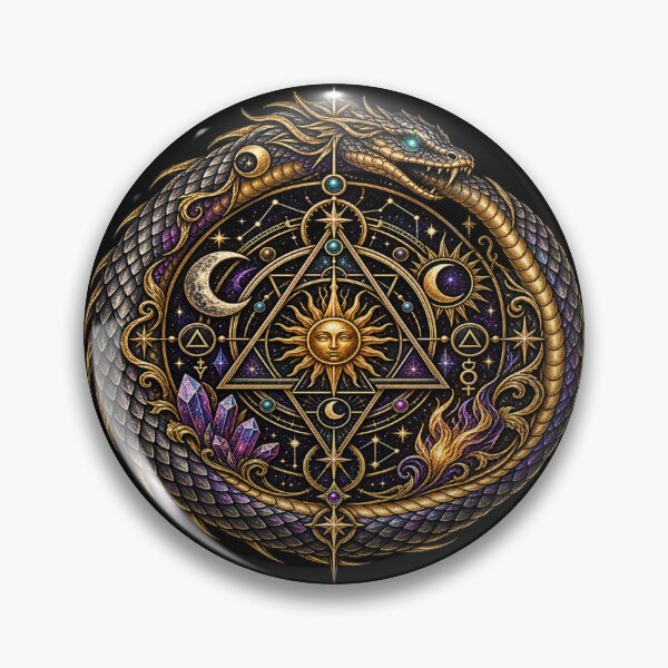 Item preview, Mystical Ouroboros Sigil – Alchemical Cosmic Emblem designed and sold by TroviTutto.