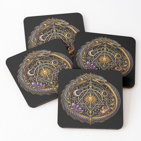 Item preview, Mystical Ouroboros Sigil – Alchemical Cosmic Emblem designed and sold by TroviTutto.