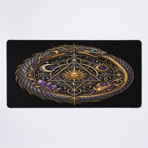 Item preview, Mystical Ouroboros Sigil – Alchemical Cosmic Emblem designed and sold by TroviTutto.