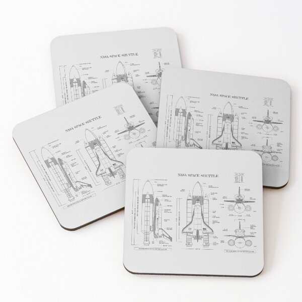 Item preview, NASA Space Shuttle (White Stencil-No Background) designed and sold by BGALAXY.