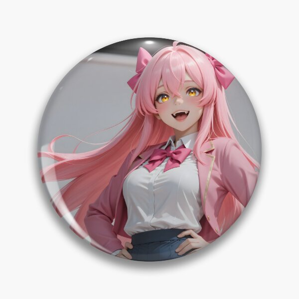 Item preview, Pink Haired Anime Schoolgirl Kawaii Golden Eyes Character designed and sold by Killington.