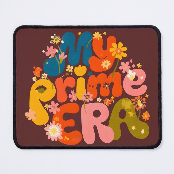 Item preview, My Prime Era – Colorful Retro Floral Typography designed and sold by KAM-KAM-STORE.