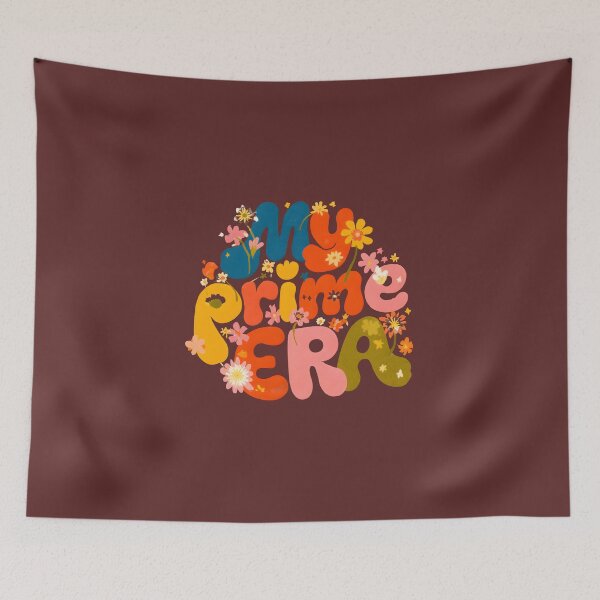 Item preview, My Prime Era – Colorful Retro Floral Typography designed and sold by KAM-KAM-STORE.