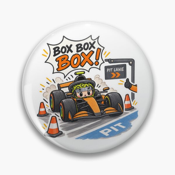 Artikelvorschau, BOX BOX! Niedlicher F1-Boxenstopp-Rennaufkleber entworfen und verkauft von Beautifully Planned.