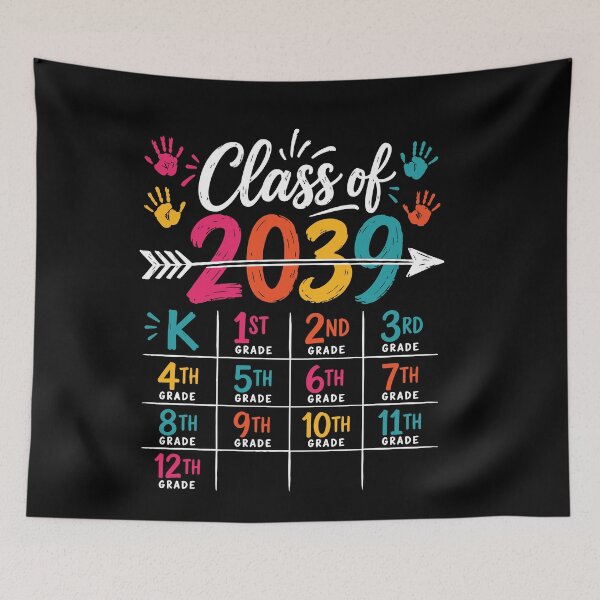 Item preview, Class of 2039 Grow with Me Handprints Kindergarten School designed and sold by BornBorn.