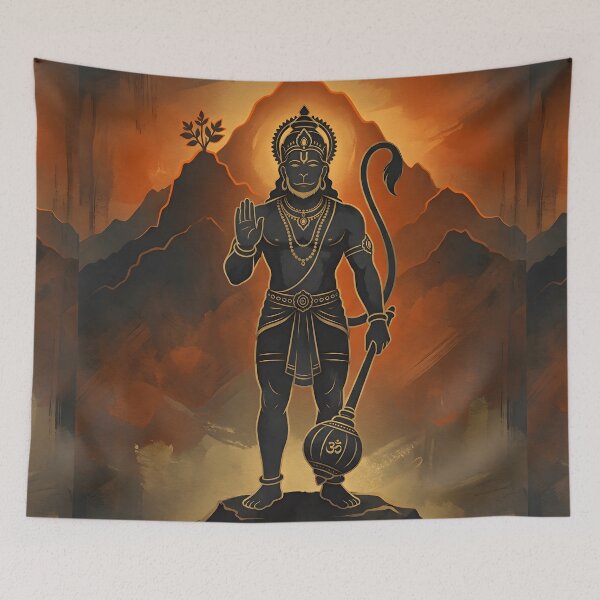 Item preview, Lord Hanuman Gold Line Spiritual Art designed and sold by hutofdesigns.