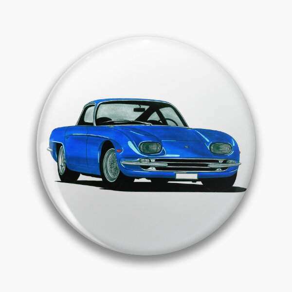 Item preview, Exclusive drawing italian Gran Turismo retro classic blue Lambo 350 GT Coupe with V12 engine designed and sold by Cars23.