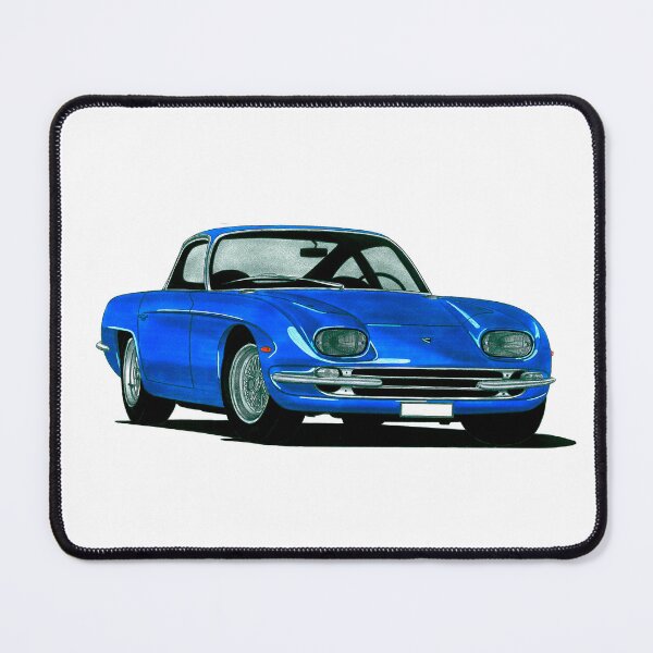 Item preview, Exclusive drawing italian Gran Turismo retro classic blue Lambo 350 GT Coupe with V12 engine designed and sold by Cars23.