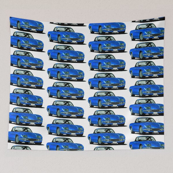Item preview, Exclusive drawing italian Gran Turismo retro classic blue Lambo 350 GT Coupe with V12 engine designed and sold by Cars23.