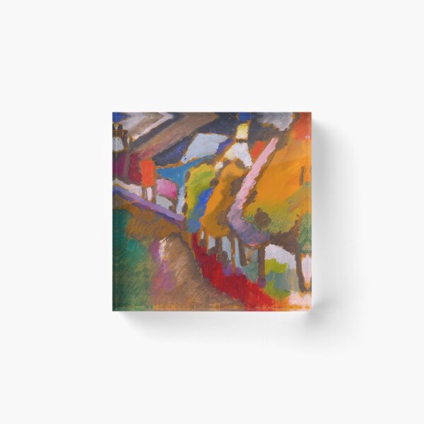 Item preview, Wassily Kandinsky — Murnau – Castle and Church, 1909 colorful vibrant landscape painting art print designed and sold by Jéanpaul  Ferro.
