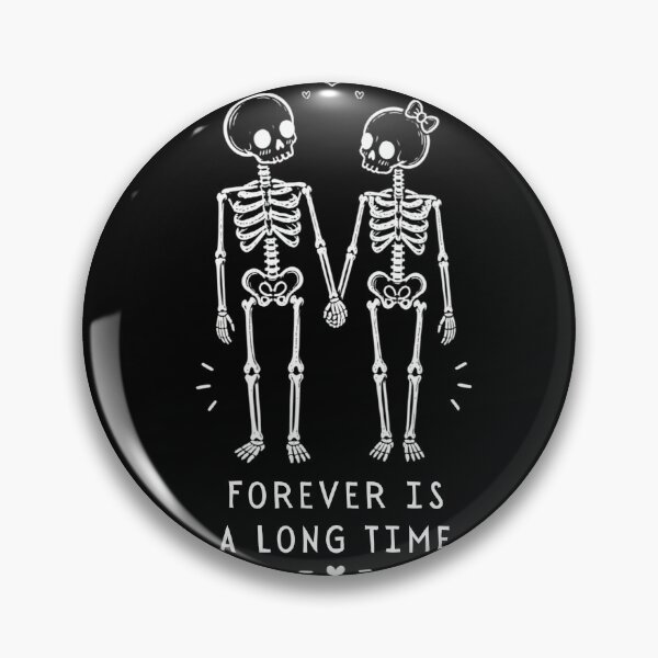 Item preview, Forever Is a Long Time T-Shirt – Romantic Skeleton Couple Doodle, Gothic Love Shirt, Cute Dark Romance Gift designed and sold by SakuraHQ.