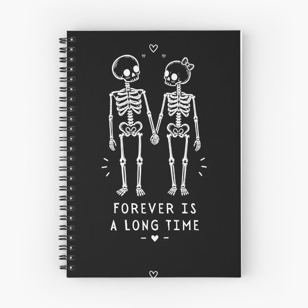 Item preview, Forever Is a Long Time T-Shirt – Romantic Skeleton Couple Doodle, Gothic Love Shirt, Cute Dark Romance Gift designed and sold by SakuraHQ.