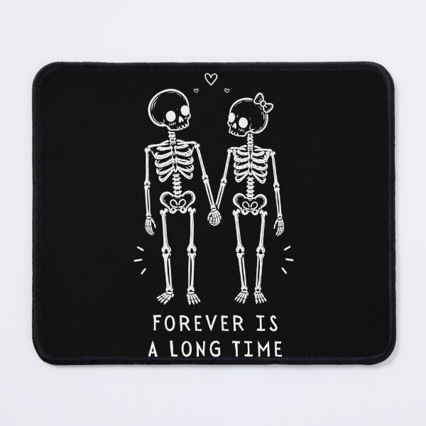 Item preview, Forever Is a Long Time T-Shirt – Romantic Skeleton Couple Doodle, Gothic Love Shirt, Cute Dark Romance Gift designed and sold by SakuraHQ.
