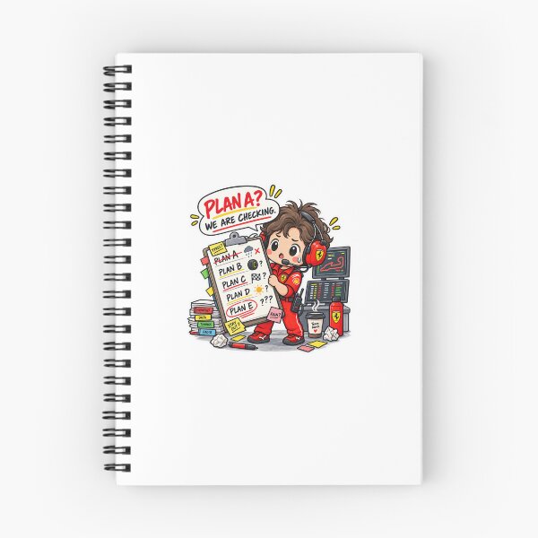 Item preview, PLAN A? We Are Checking, Cute F1 Race Engineer Sticker designed and sold by Beautifully Planned.