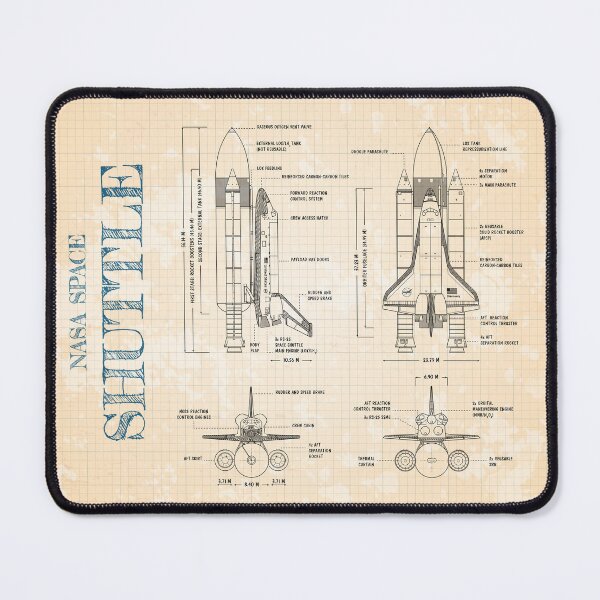 Item preview, NASA Space Shuttle (Vertical - Old Blue Grid Blueprint) designed and sold by BGALAXY.