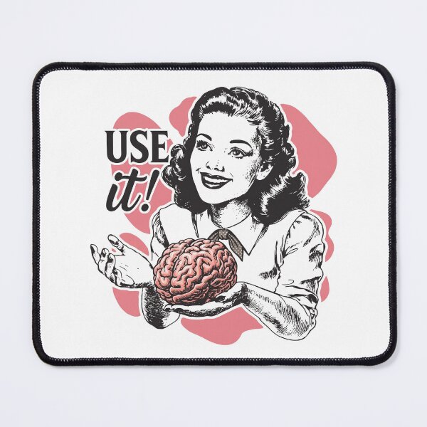Item preview, Use It! Sarcastic Retro Woman Holding a Brain Vintage Pop Art designed and sold by Shopeon Designs.