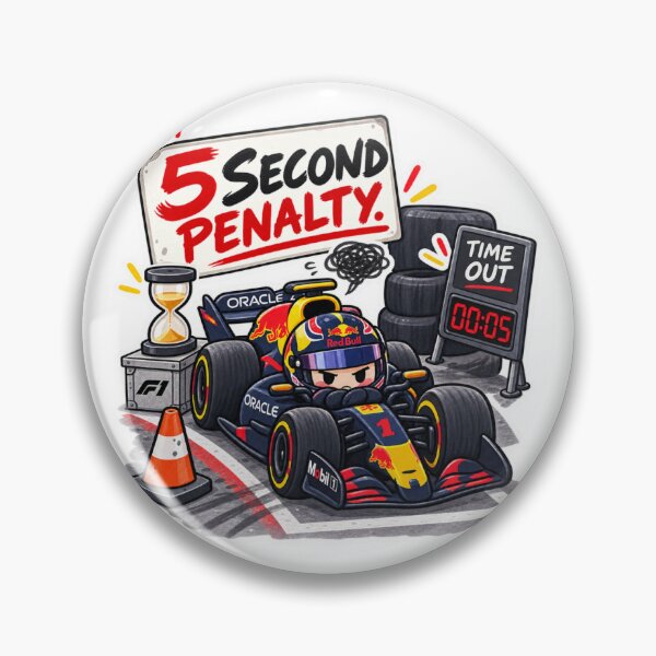 Item preview, 5 Second Penalty! Cute F1 Racing Sticker designed and sold by Beautifully Planned.