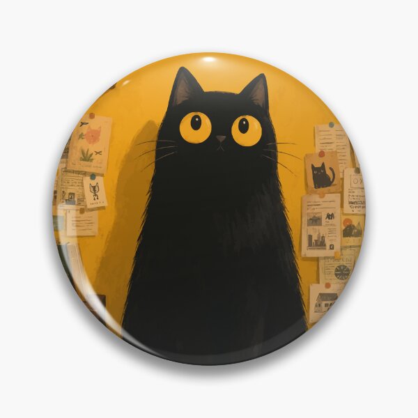 Item preview, Cozy Black Cat Yellow Study Room Aesthetic Botanical Whimsical Art designed and sold by The Upside Down.