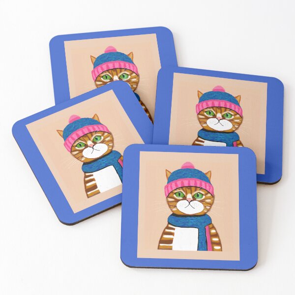 Item preview, Puss with hat and scarf designed and sold by Elaine M Hayward .