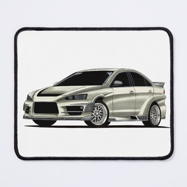 Item preview, Exclusive drawing modifies japanese sport car silver Shark Lancer EVO X Turbo designed and sold by Cars23.