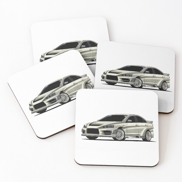 Item preview, Exclusive drawing modifies japanese sport car silver Shark Lancer EVO X Turbo designed and sold by Cars23.