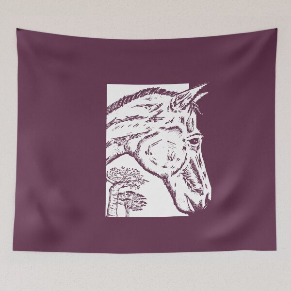 Item preview, Horse Portrait – Nature and Woodland Sketch Art designed and sold by Half Mess.
