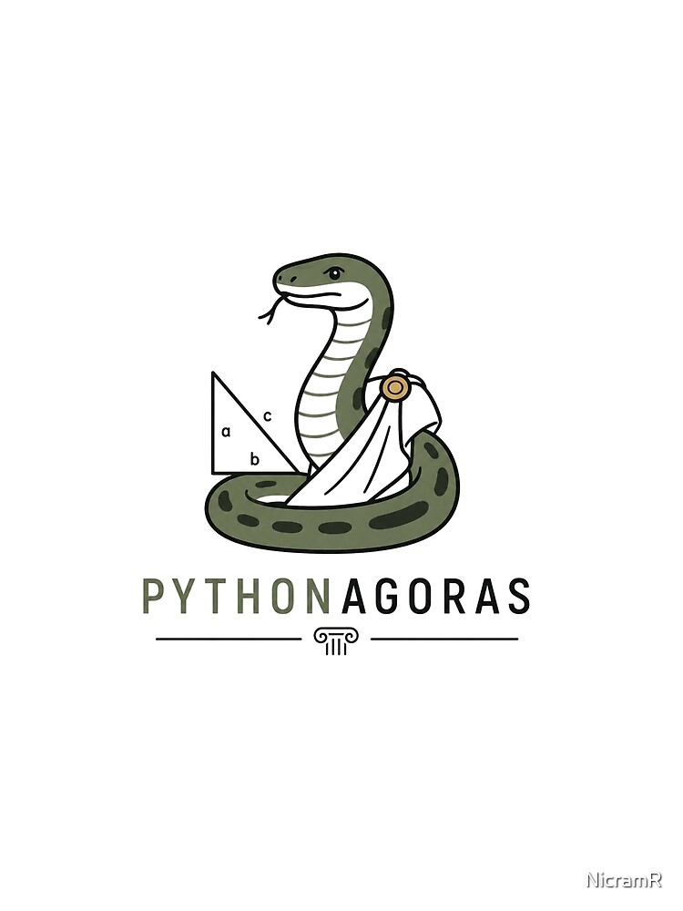 Thumbnail 3 of 3, Scarf, Pythonagoras Funny Pythagoras Python Pun designed and sold by NicramR.