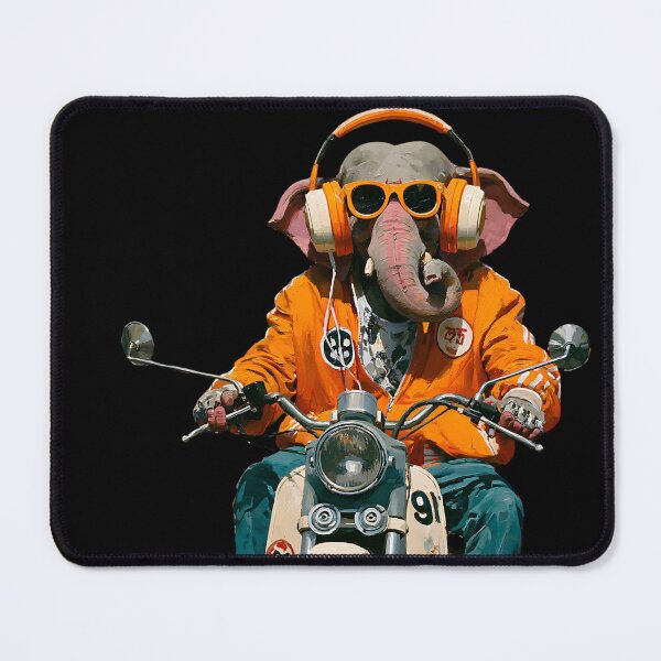 Item preview, Cool Elephant Riding Classic Scooter Orange Jacket Pop Art designed and sold by PANNARUK THAILAND.