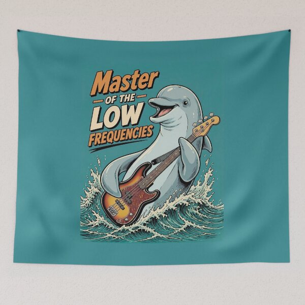 Item preview, Cheerful Dolphin Bass Player  - Bass Player Humor  designed and sold by Art-Arcade6.