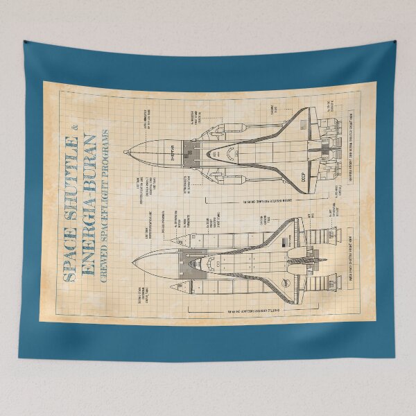Item preview, NASA Space Shuttle vs Energia Buran (Old Blue Grid) designed and sold by BGALAXY.
