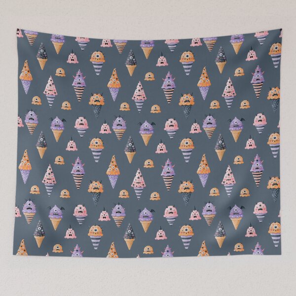 Item preview, Spooky Cute Monster Ice Cream Halloween Seamless Pattern Design designed and sold by EL-Lebedenko.