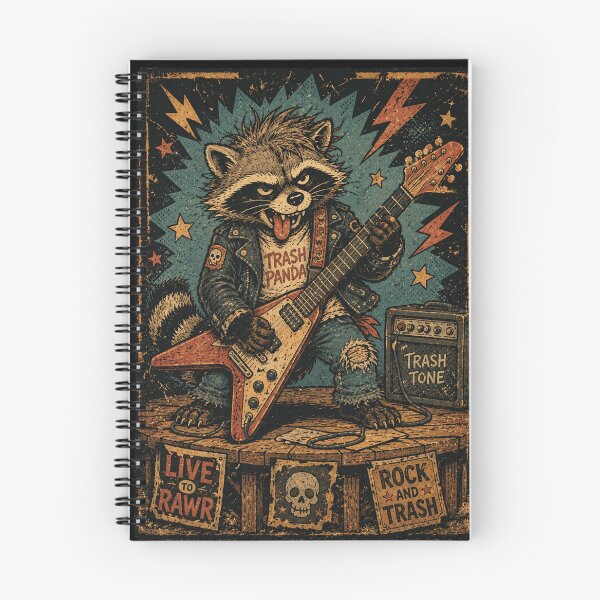 Item preview, Rocker Raccoon Trash Panda Guitar designed and sold by nellaviva.