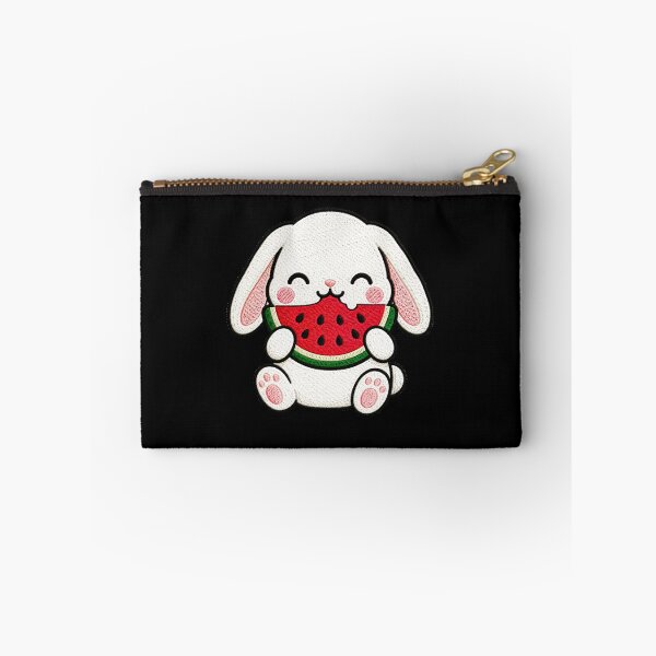 Item preview, Cute Bunny Eating Watermelon Kawaii Embroidery Patch designed and sold by ColorSplash123.