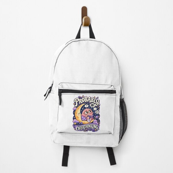 Item preview, Probably Overthinking – Cute Brain on Crescent Moon | Funny Celestial Overthinker Design designed and sold by Matheist.